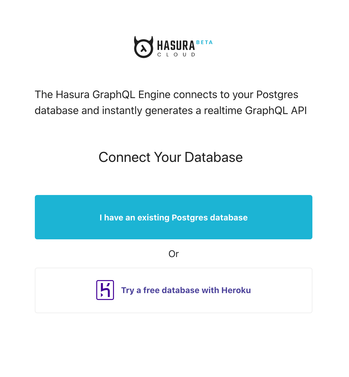 Connect new or existing database