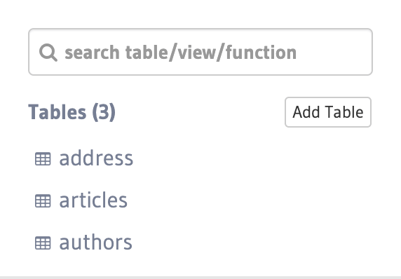 Tracked tables from Hasura migrations